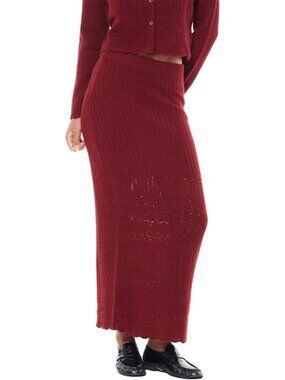 Cozy 100% Wool Knitted Bodycon Midi Sweater Skirt for Fall & Winter Fashion